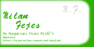 milan fejes business card